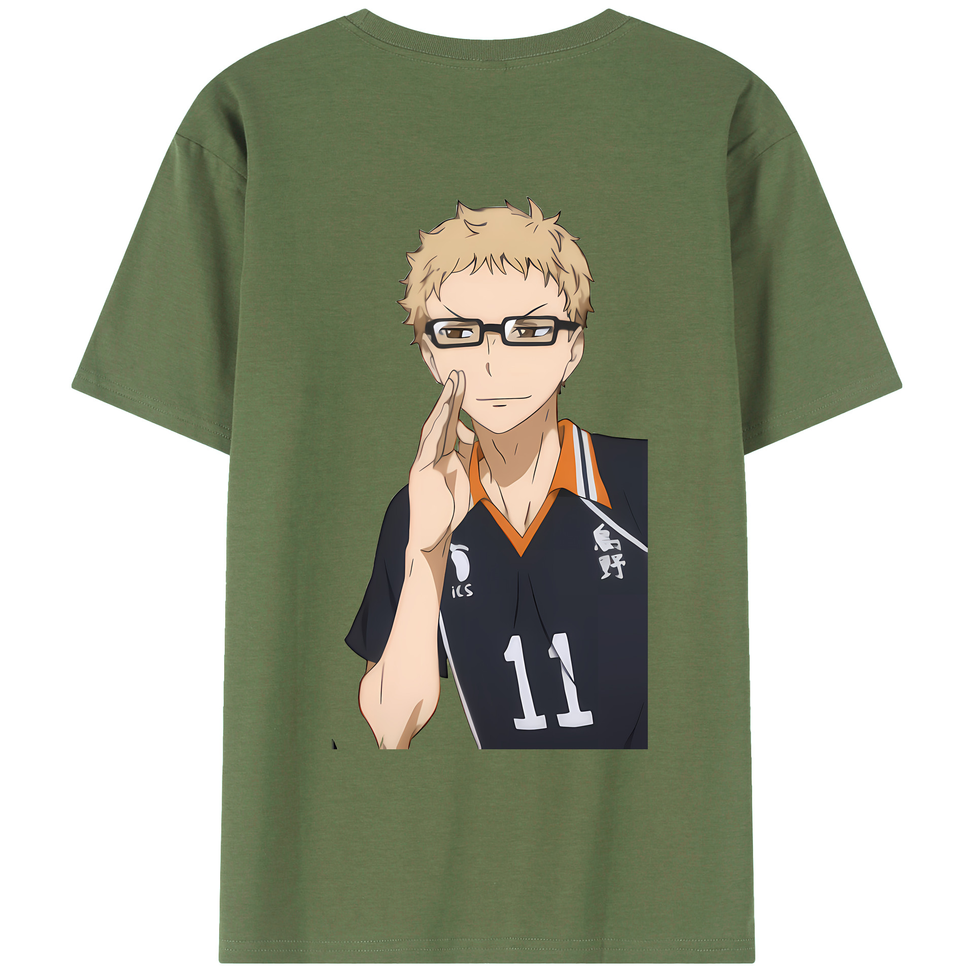 （画像用） ハイキュー!! Haikyu!! 綿100％ メンズ半袖Tシャツ（バックプリント） 通気性
